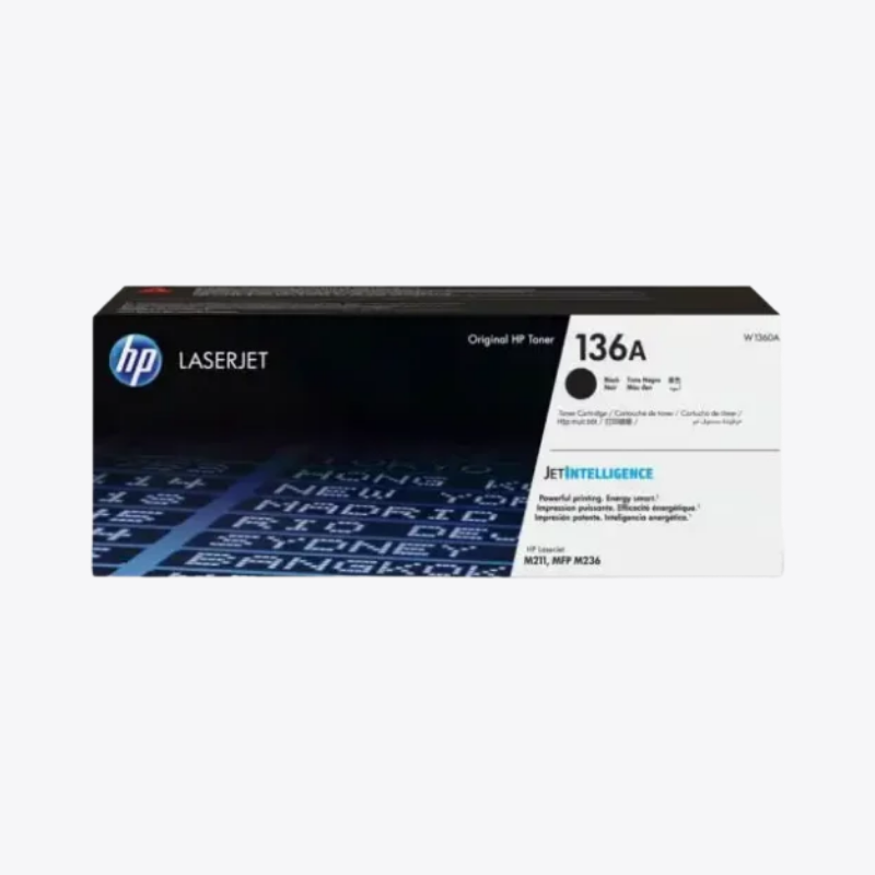 HP 136A Black (W1360A) Original LaserJet Toner Cartridge – Crisp, Reliable Black Output for Office & Home Use