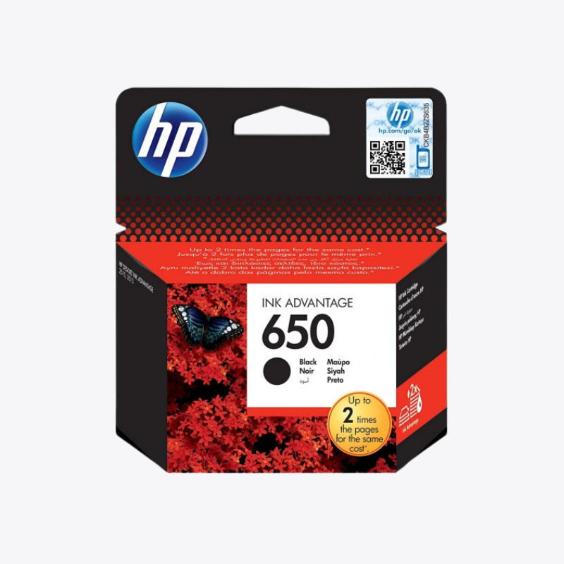 HP 650 Black Original Ink Advantage Cartridge